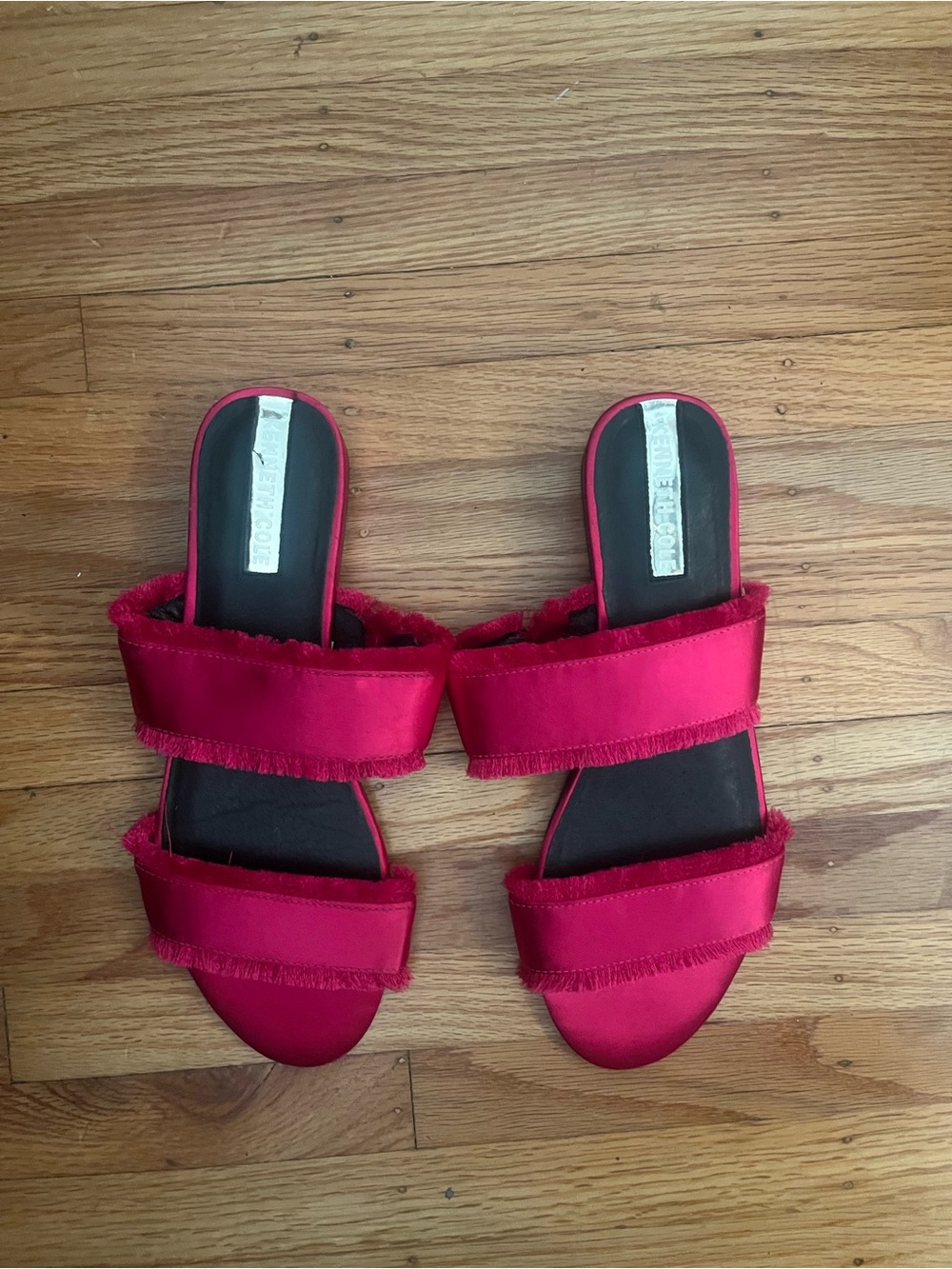 Kenneth Cole Women's Double-Strap Slide Sandals in Hot Pink